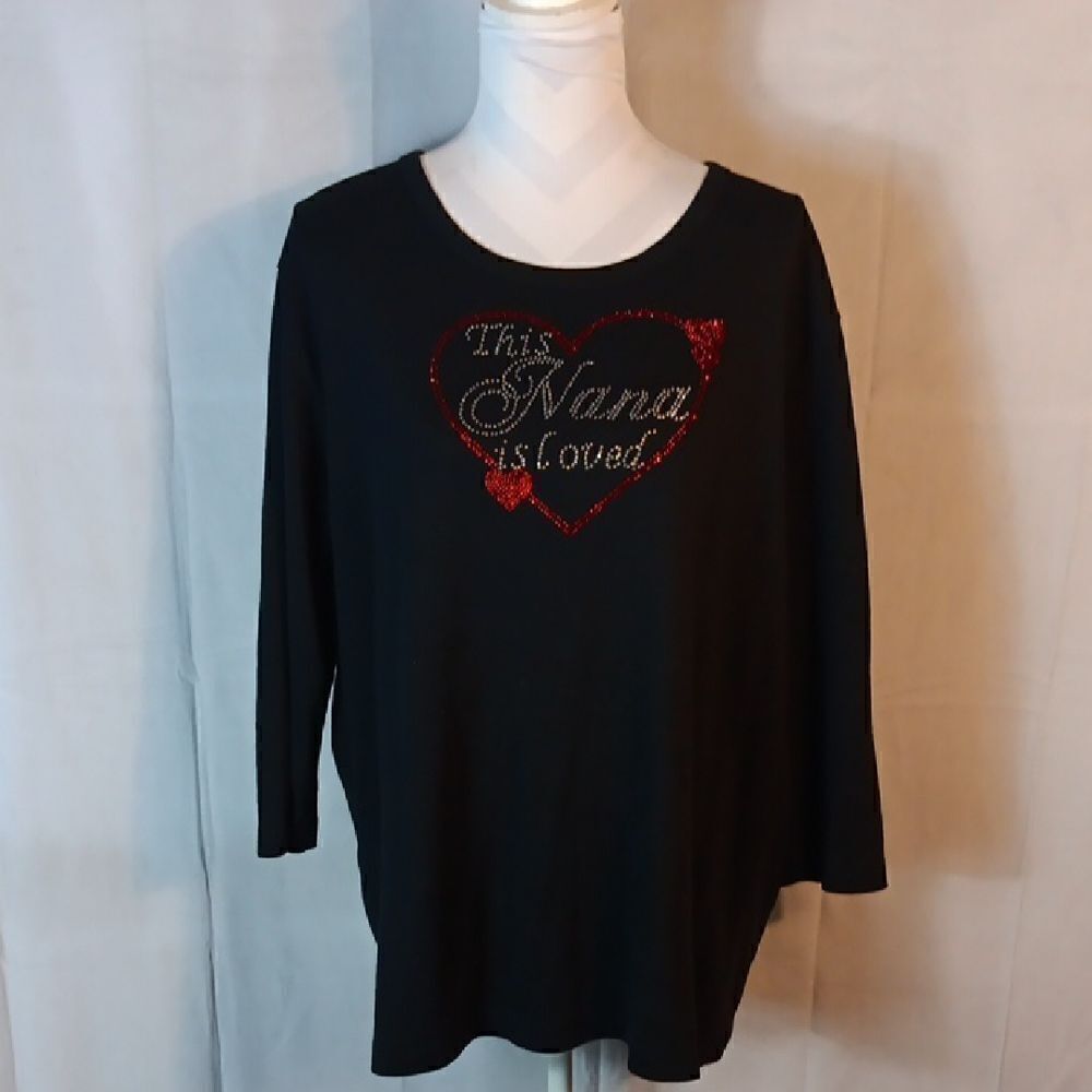 Black 'This Nana is Loved' Heart Top